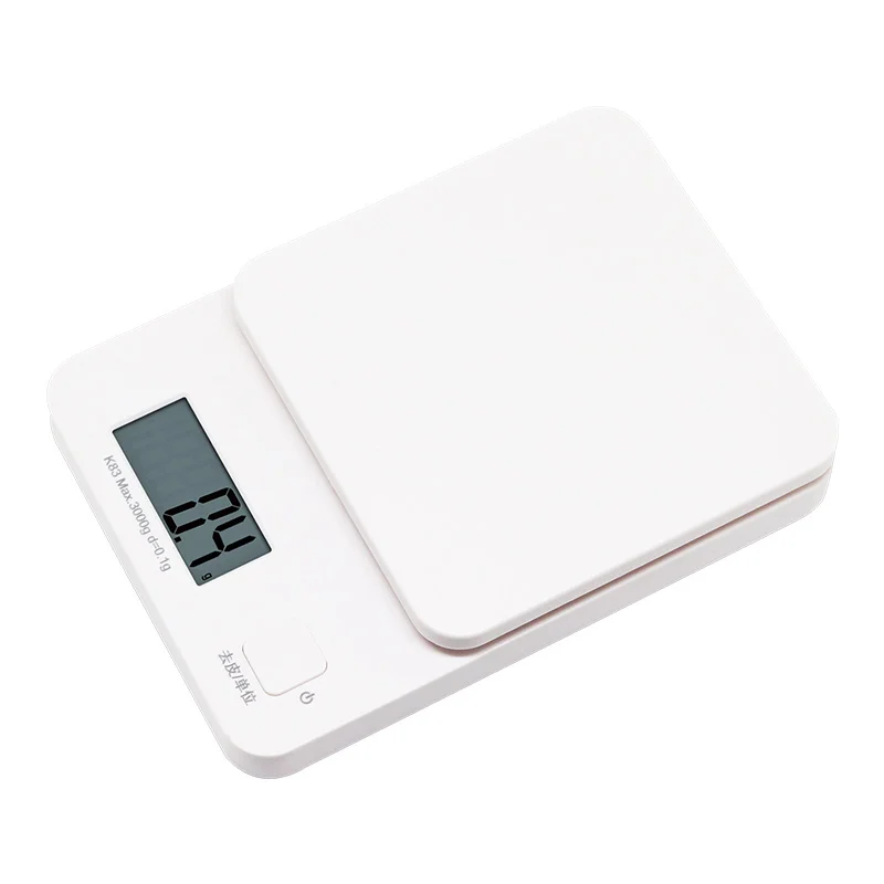 3KG/0.1G Kitchen Scale for Cooking Baking Food Scale White Plastic Balance Simple Widely Use Effective Daily Life