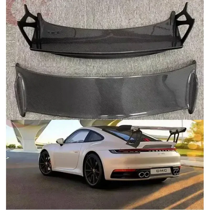 For Porsche Carrera 911 992 2019 -2024 FRP/ Real Forged Carbon Fiber Car Rear Wing Trunk Lip Spoiler