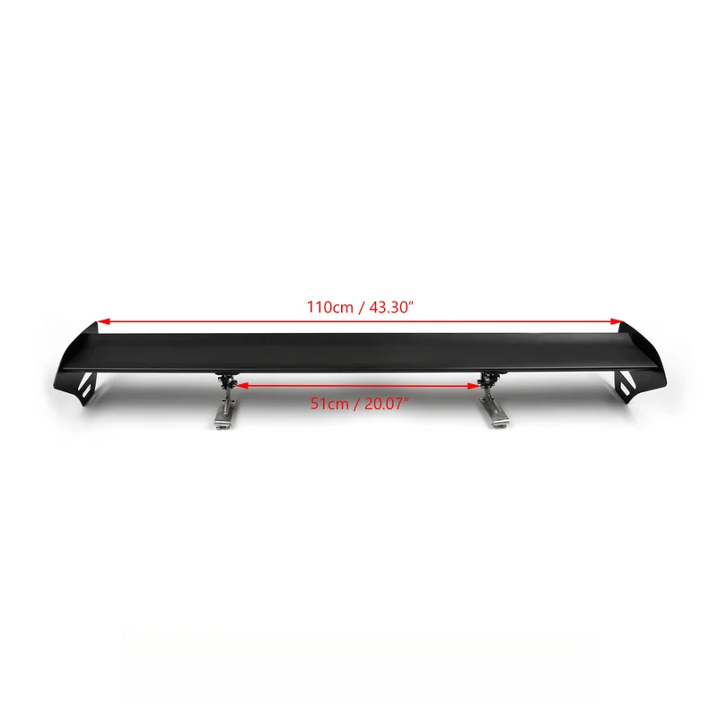 High Quality Universal Adjustable Aluminum GT Rear Trunk Spoiler Black Racing Wing For Hatchback
