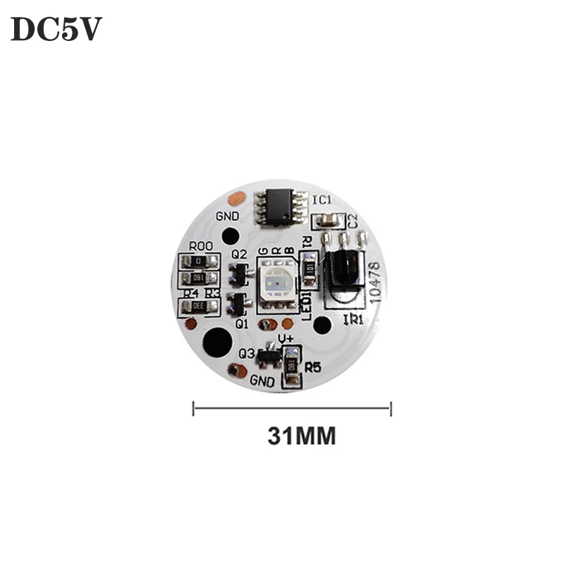 5V Low Voltage LED Lights Plate Color RGB Lamp Board 3W Colorful Gradient Source IR 24-Key Wireless Remote Control with USB Line