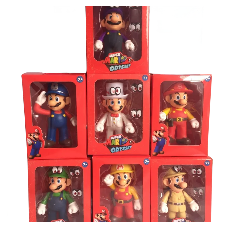 Super Mario Bros Luigi boy's New custom Creative Figure Model Ornament Anime Cartoon Vinyl Doll giocattolo per le vacanze dei bambini