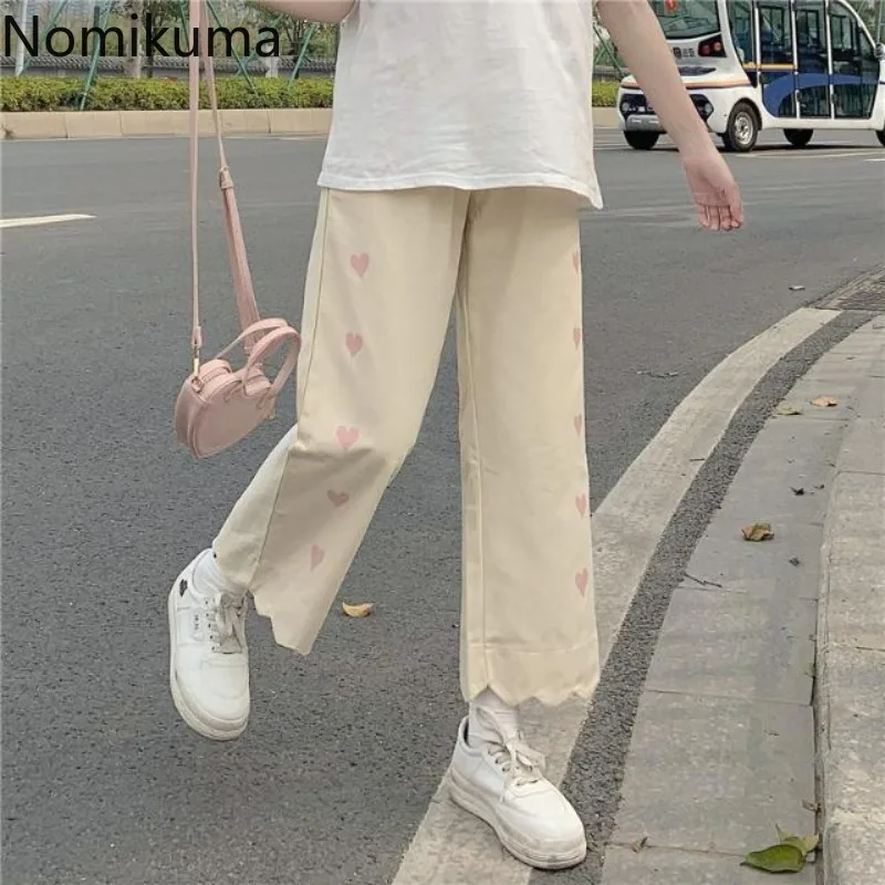 2024 New Bottoms Japanese Sweet Y2k Pants for Women Pantalon Femme Vintage Fashion Summer Wide Leg Pants Casual Cute Trousers