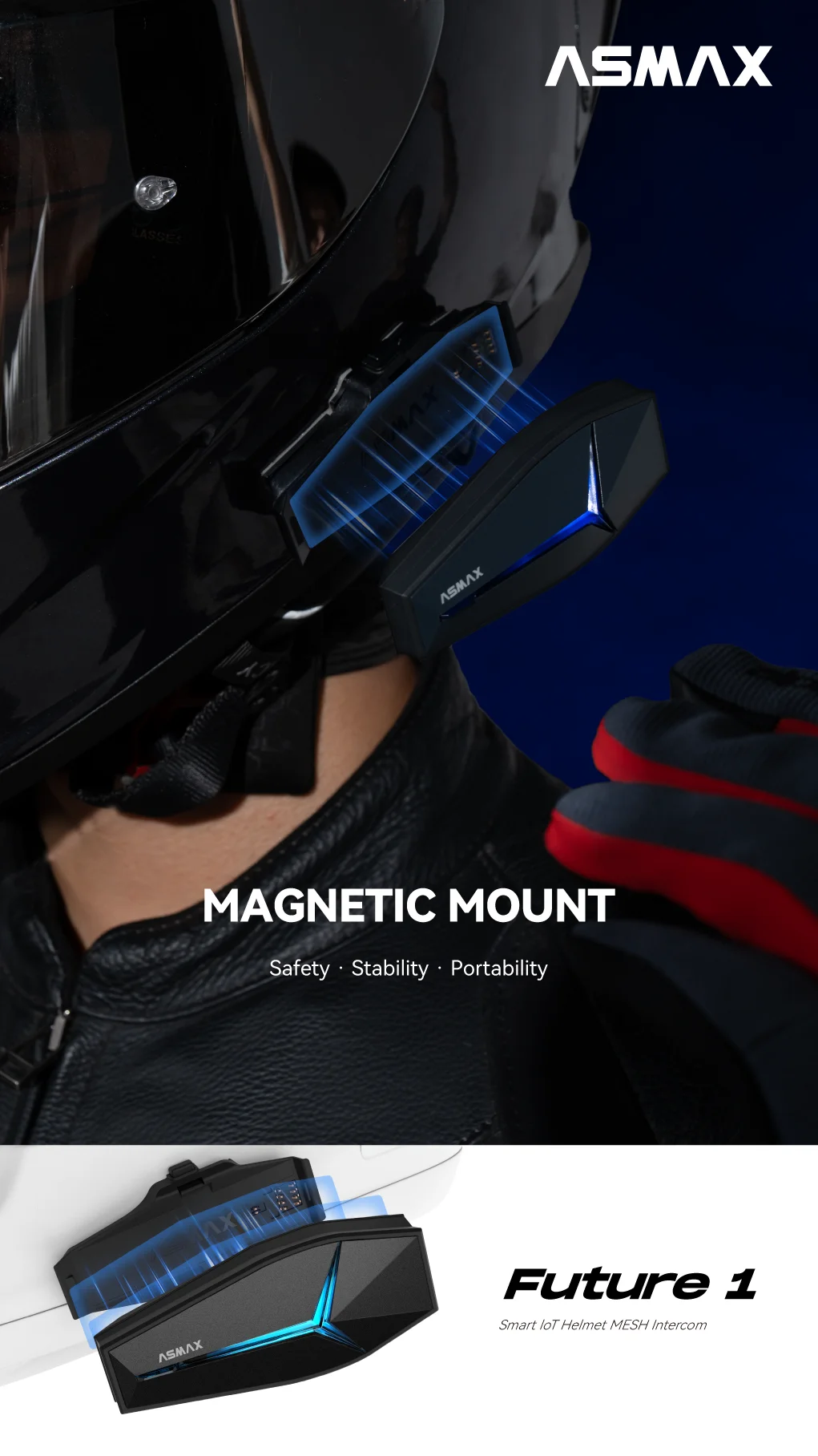 ASMAX Future 1 Motorcycle Helm - огляд і ціна Intercom Headset Helmet
