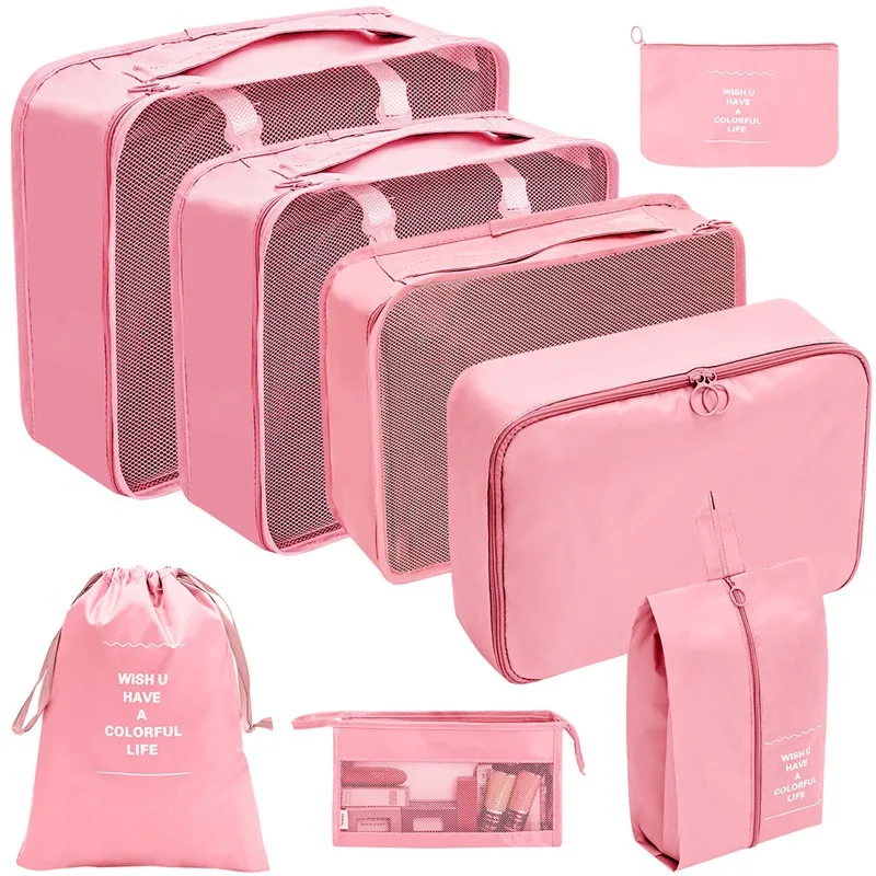 7/8/9/10 Stuks Set Reisorganisator Opbergzakken Koffer Verpakking Cubes Set Koffers Draagbare Bagage Kleding Schoen netjes Pouch Opvouwbaar