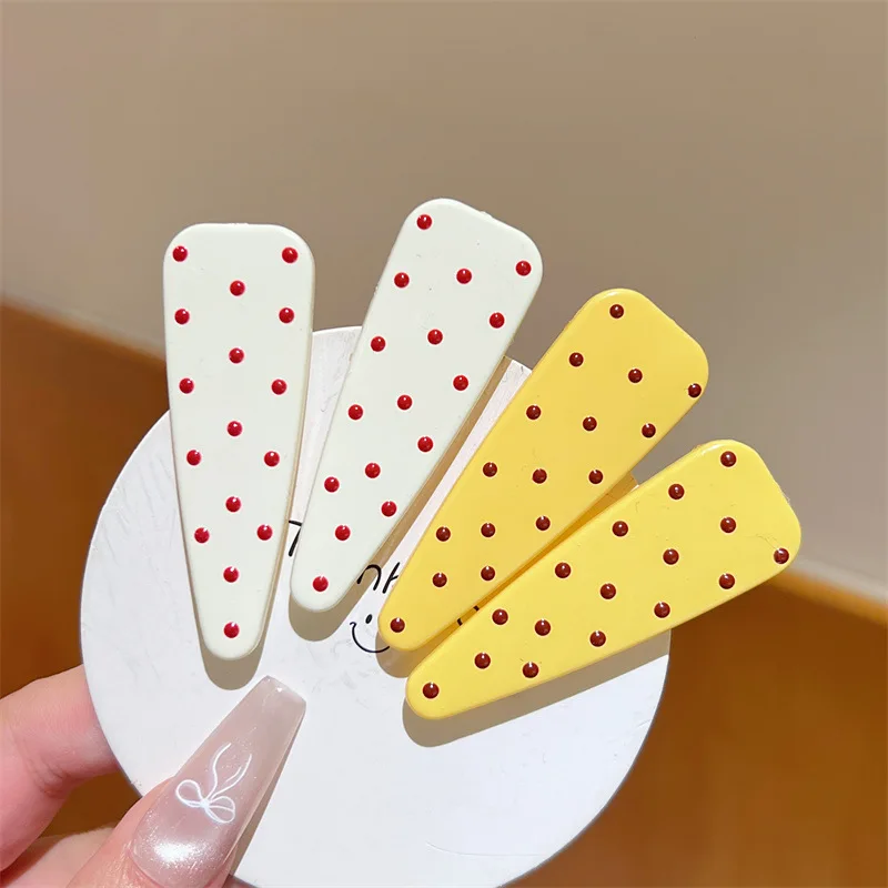 

4pc Fashion Practical Solid Color Dot Hairpin Hair Side Clips for Girls Women Childs Ladies Hair Accessories