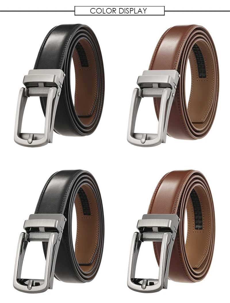 2022 Men's Genuine Leather Belt Hard Alloy Automatic Buckle Natural Cowhide 31mm Business Belt For Male Suit Non-porous Girdle