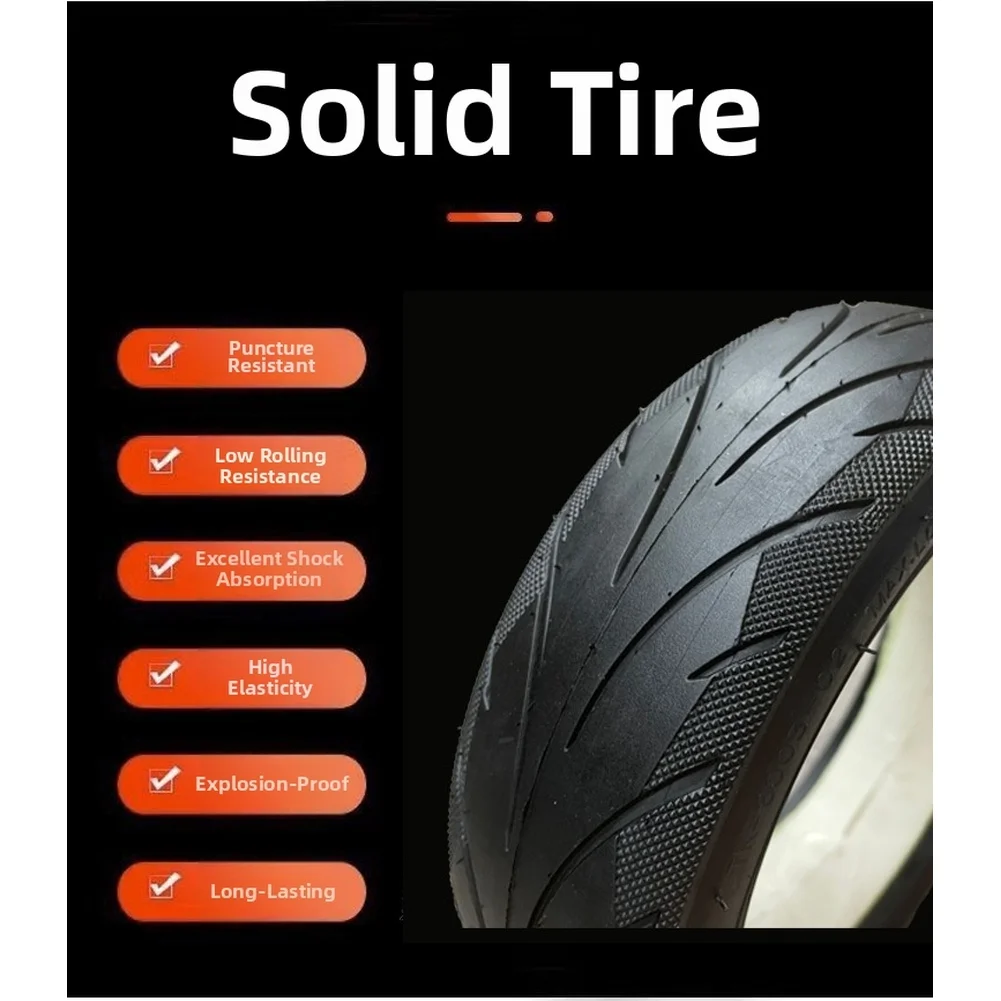 for NINEBOT Max Electric Scooter Solid Tire 60/70-6.5 Puncture Proof Rubber with Shock Absorbing Tread Pattern for Smooth Ride