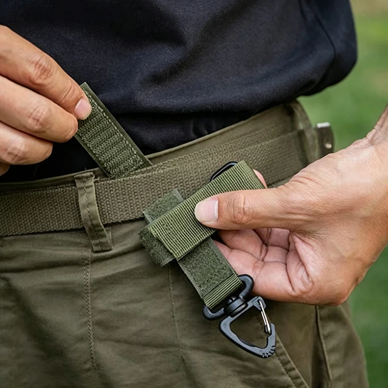 1/2Pcs Multi-Purpose Nylon Work Gloves with Safety Clip Hook for Outdoor Tactical Climbing Camping Hanging Buckle