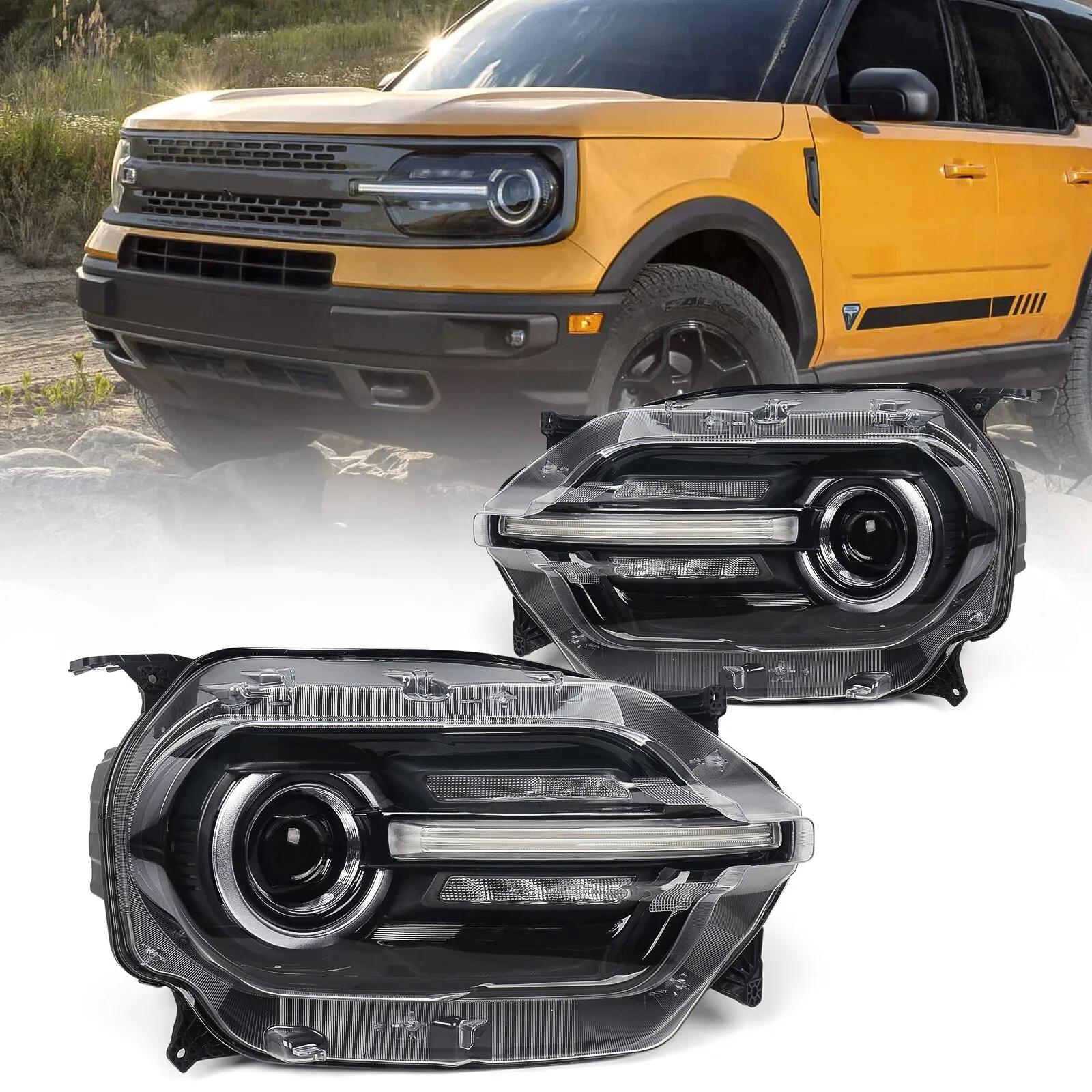 

КАЧЕСТВО ЕС, светодиодный фирменный проектор, фара, фара для Ford Bronco Sport 2021-2024 2022 2023, без прямых продаж с фабрики