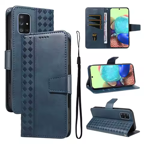 Leather Flip Phone Case For Samsung Galaxy A72 A52S A32 A22S A12 A91 A81 A71 A51 A41 A31 A21S A21 M32 M22 Wallet Bracket Cover