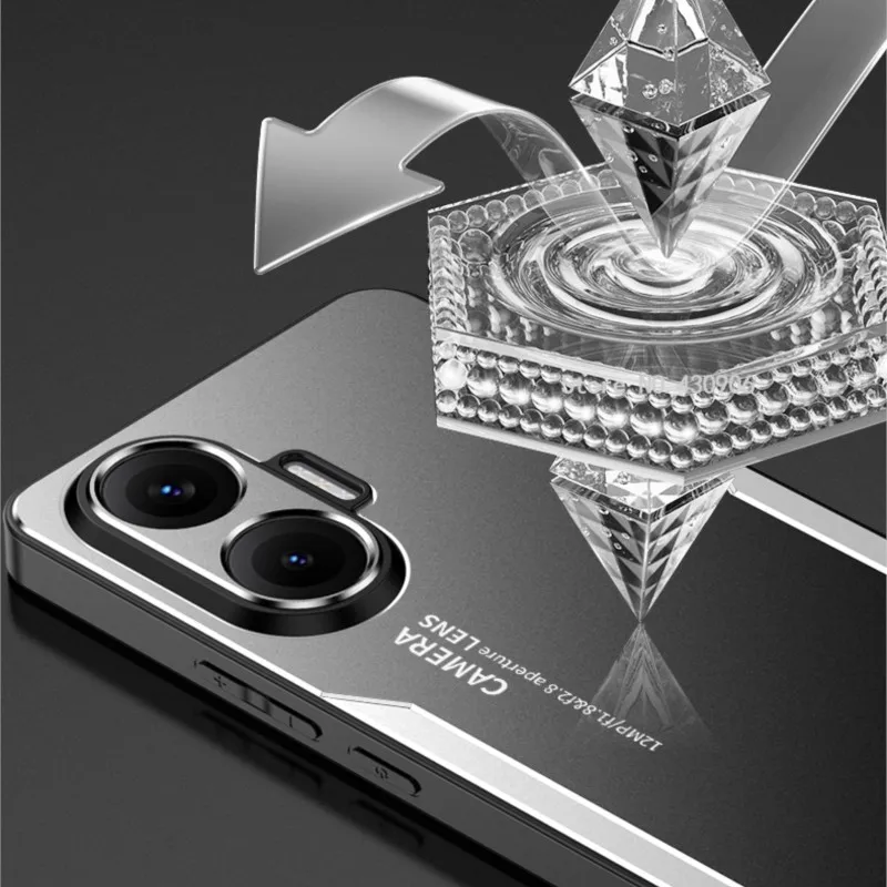 Poco F7 케이스 금속 알루미늄 보호 렌즈 서리 방지 지문 금속 + Poco F7 용 TPU 커버