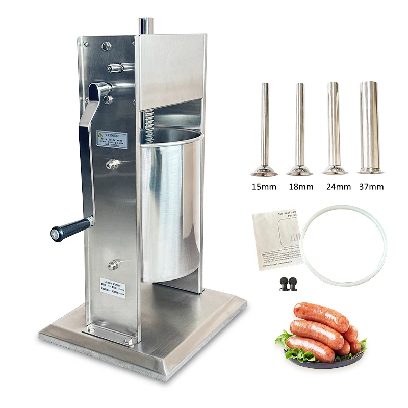 

Food utensils 10L Stainless Steel Manual Sausage Stuffer Factory Direct Vacuum Enema Machine New Condition Homemade Sausage Make