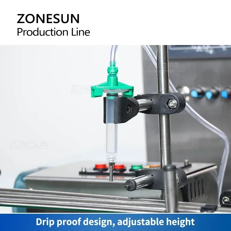 

Настольная автоматическая машина для розлива и укупорки жидкостей ZONESUN ZS-FAL90S для небольших стеклянных бутылок и флаконов с помпой
