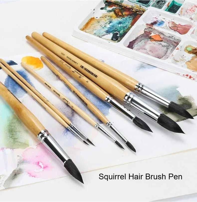 1 Stück Russische Weiße Nächte Sonnet Künstler Grade Professionelle Eichhörnchen Haar Malerei Pinsel Stift, Für Aquarell, Gouache Malerei – Detail 4