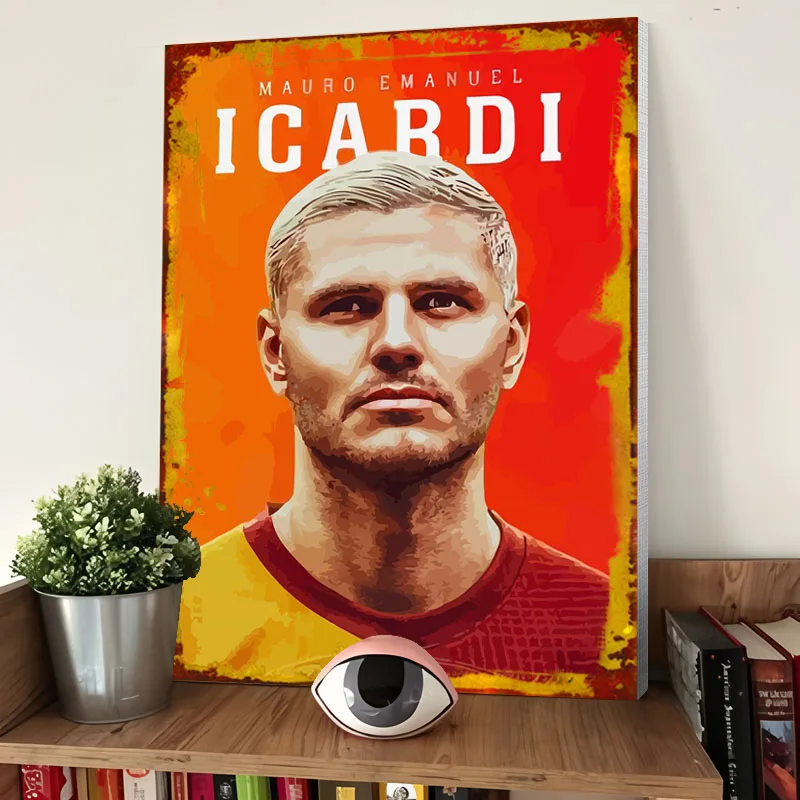 ماورو إيكاردي يطبع ملصق لاعب كرة القدم مخصص حائط لوح رسم الفن ديكور المنزل الحديث اللوحات الزخرفية صور #4