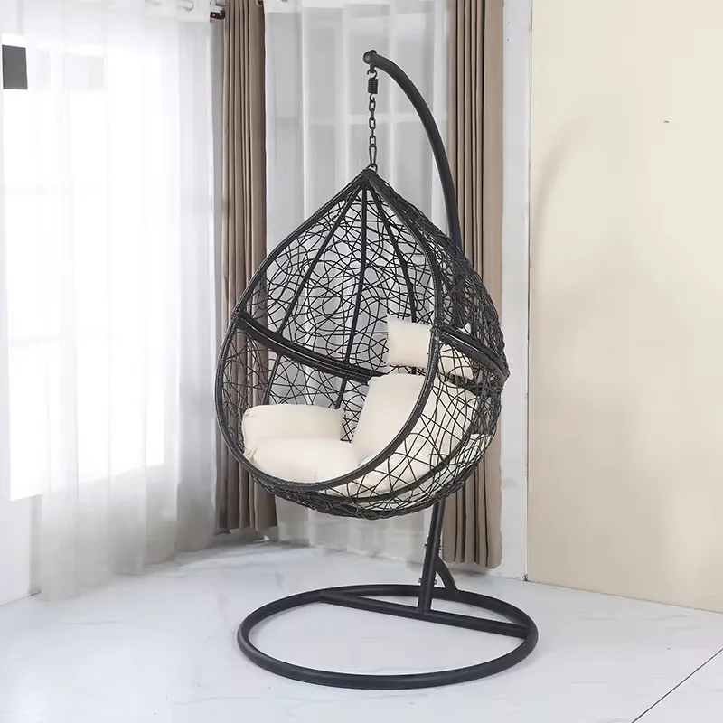 Hot selling swing hanging chair/ outdoor double egg shape swing chair/ rattan hanging swing chair for sell