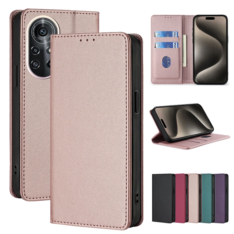 PU Leather Wallet Case For Huawei Nova 9 8i 7i 6 5T 5i 5z 4E 3E 3i 2 Lite SE Pro Plus 4G 5G Flip Protective Magnetic Cover Bags