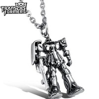 Anime Cartoon Transformation Robot Necklace Male Trendy Hip Hop Mighty Optimus Prime Pendant Accessories Male Pendants Gifts