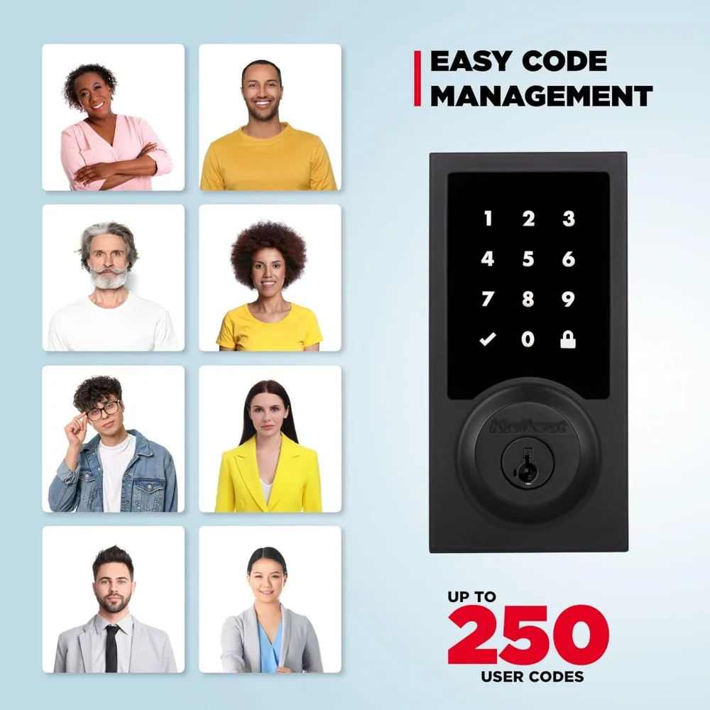 HomeConnect 918 Contemporary Z-Wave Long Range Enabled Touch Screen Lock Works with Ring Alarm, Samsung SmartThings Hub Require