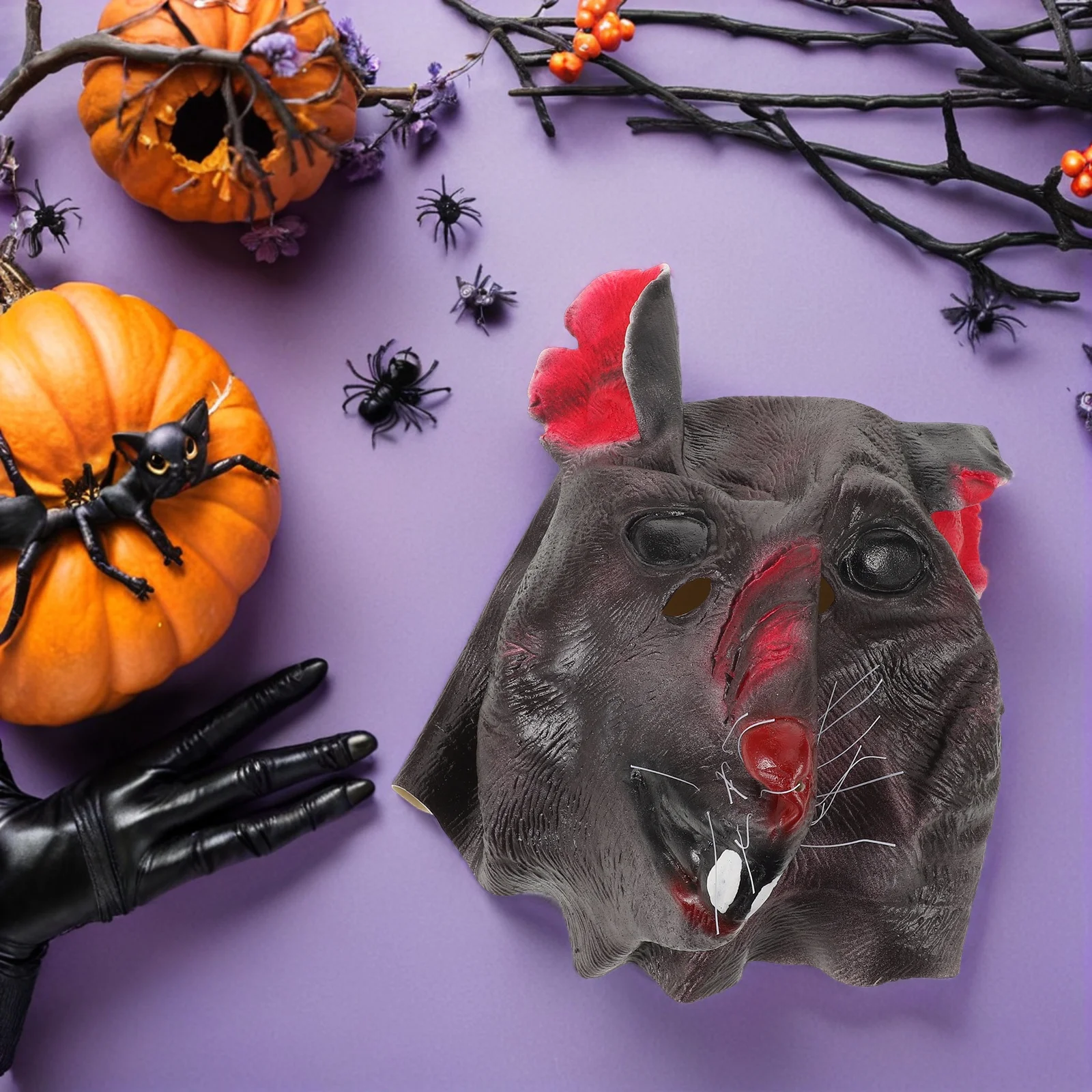 Realistische Ratte Maske 3D Halbgesicht Tier Kostüm Zubehör Bequeme langlebige Halloween Maskerade Cosplay Party Requisiten