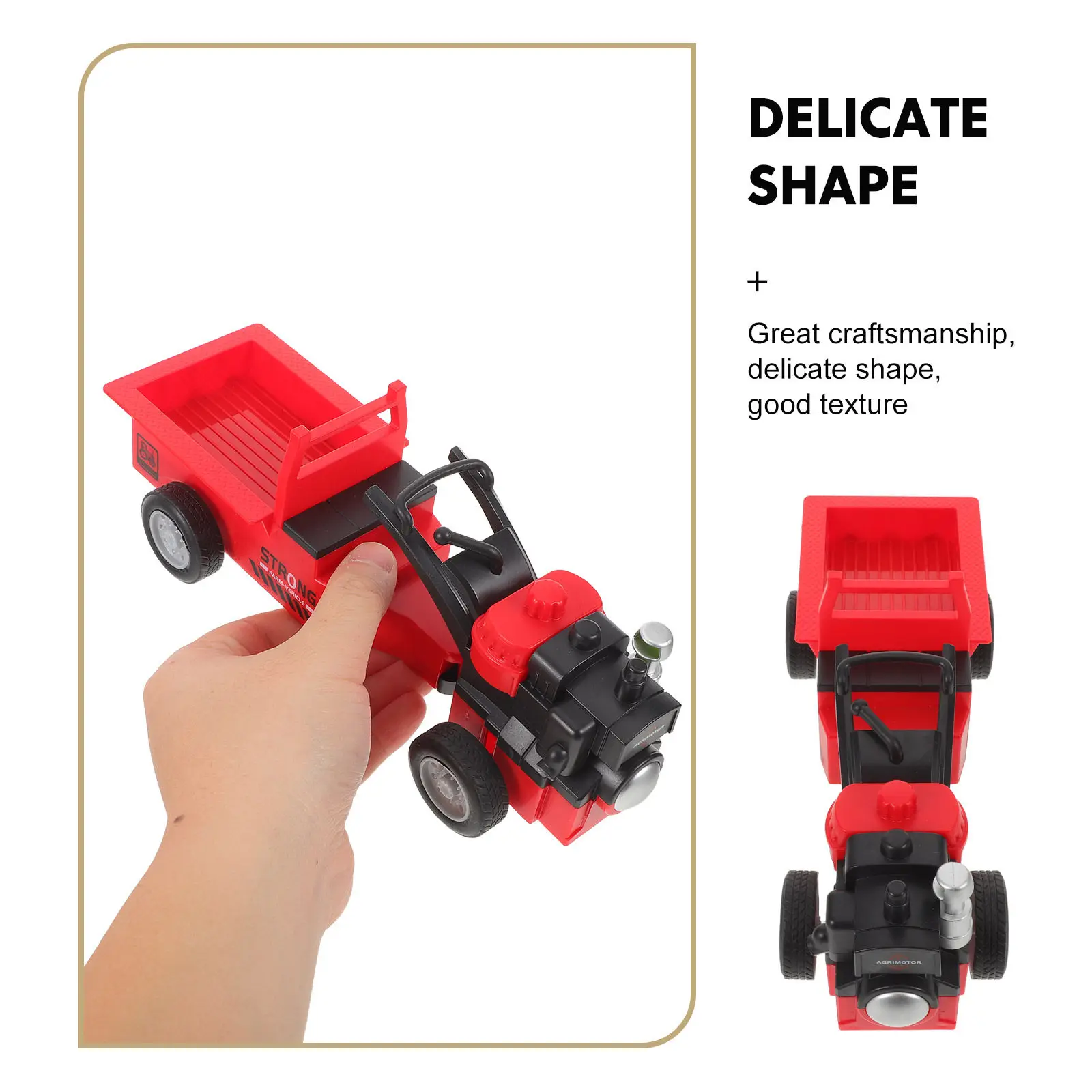 Pull Back Engineering Tractor Toy for Toddlers – Farm Construction Vehicle, Durable Plastic Kids Car Simulation