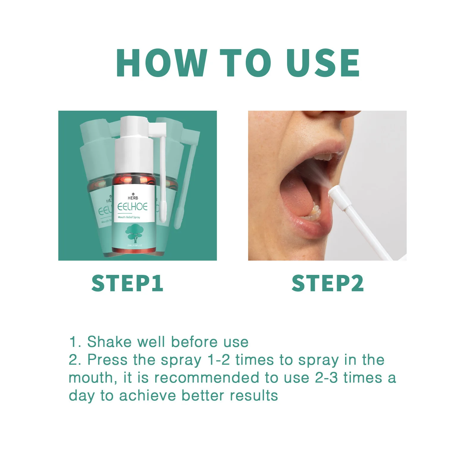 EELHOE رذاذ مهدئ للفم منعش تخفيف الانزعاج حماية اللثة تحسين الجفاف تقليل الألم إزالة الأوساخ رذاذ تغذي الفم #6