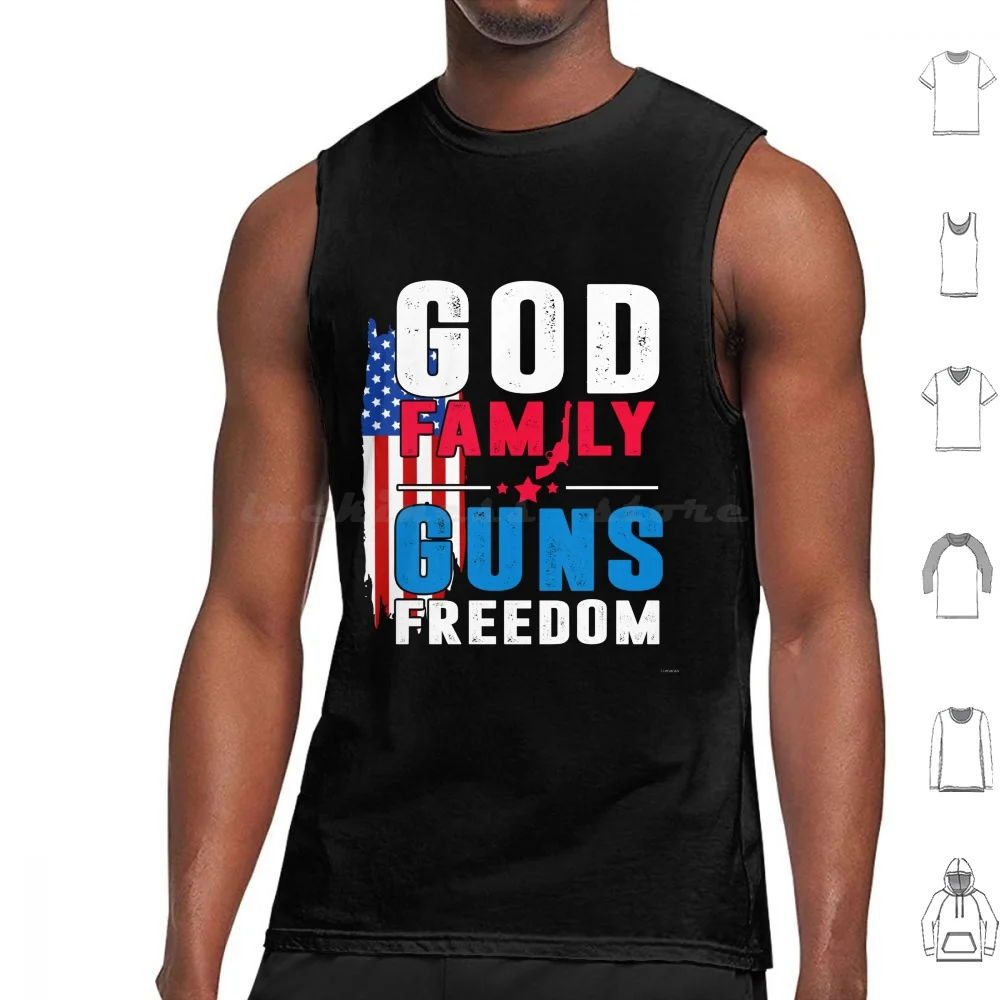 God Family Guns 2nd Amendment Flag Patriotic Gift Tank Tops Vest Sleeveless 2nd Amendment Flag Patriotic Christian