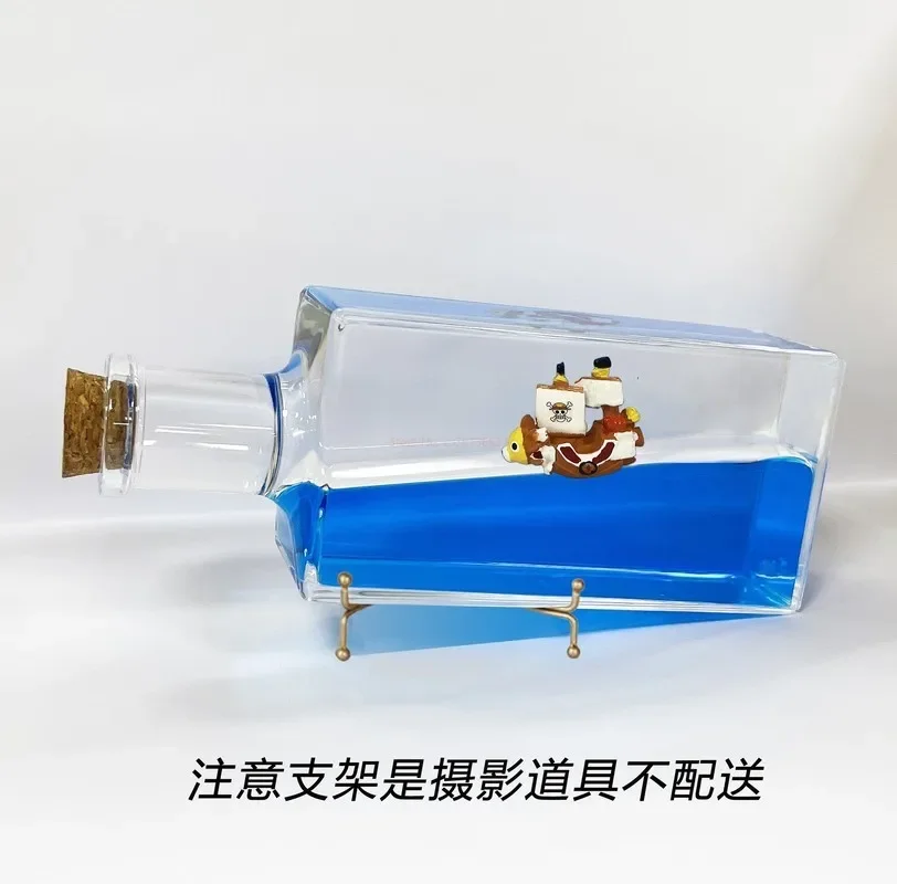 

3D Ship Fluid Drift Bottle Thousand Sunny Ship Going Merry Boat One Piece Floating Boat Ornament Decompression Toy Home Decor