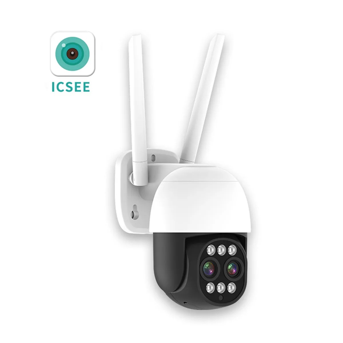 4MP UHD ICsee APP Telecamera IP a colori a doppio obiettivo Esterno Rilevazione di movimento impermeabile Sicurezza domestica CCTV Baby Monitor