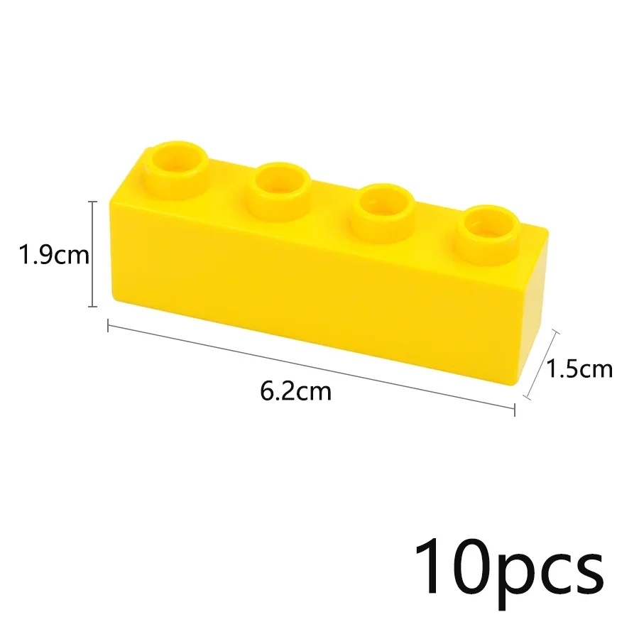 Big Size Thick Building Block 1x4 Dots Large Bricks Assembly Accessories Enlighten Bulk Toys Compatible Duploe For Children Kids