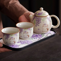 Creative Cat Ceramic Teapot Home Tea Brewing Dragon Egg Teapot Personal Teacup Gongfu Tea Set