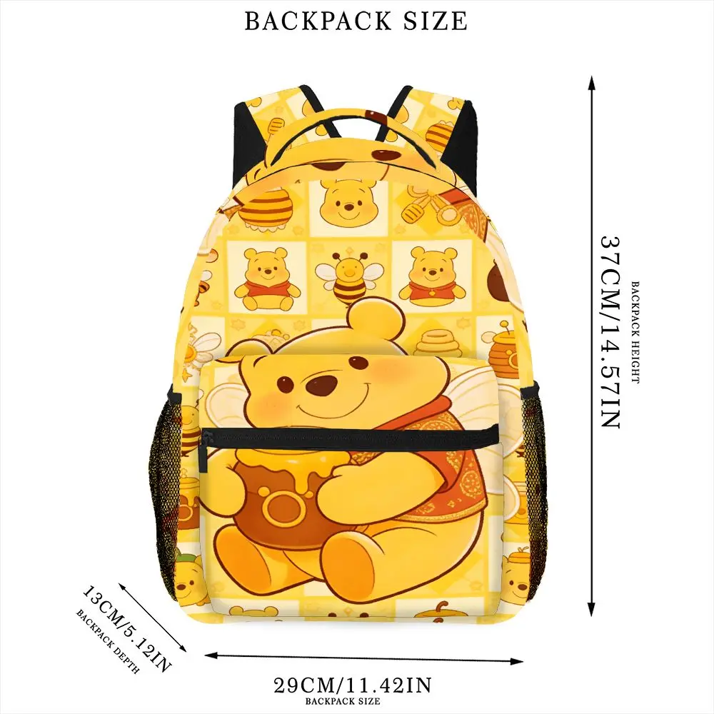 Disney Winnie the Pooh Backpack, Casual Bag, Large Capacity, High-Quality Gift, Personalized Daily Use
