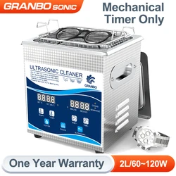 Granbo Digital Ultrasonic Cleaner Bath 2L 120W With DEGAS SEMIWAVE  Heating For Medical And Dental Clinic Fuel Nozzle