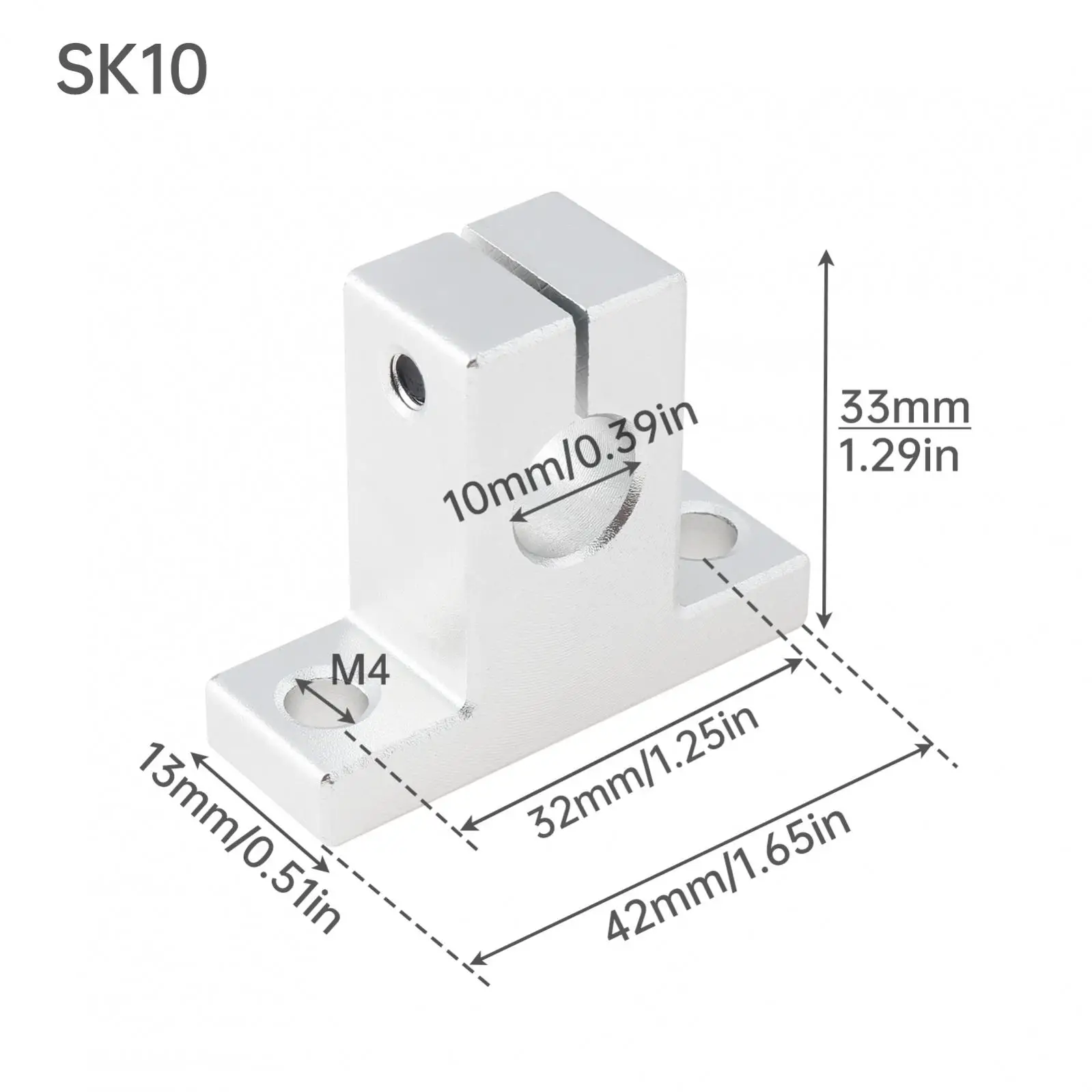 Aluminum Alloy Linear Guide Rail Clamp for Linear Motion Rods, SK8/10/16 Linear Rail Clamps Rail Guide Support