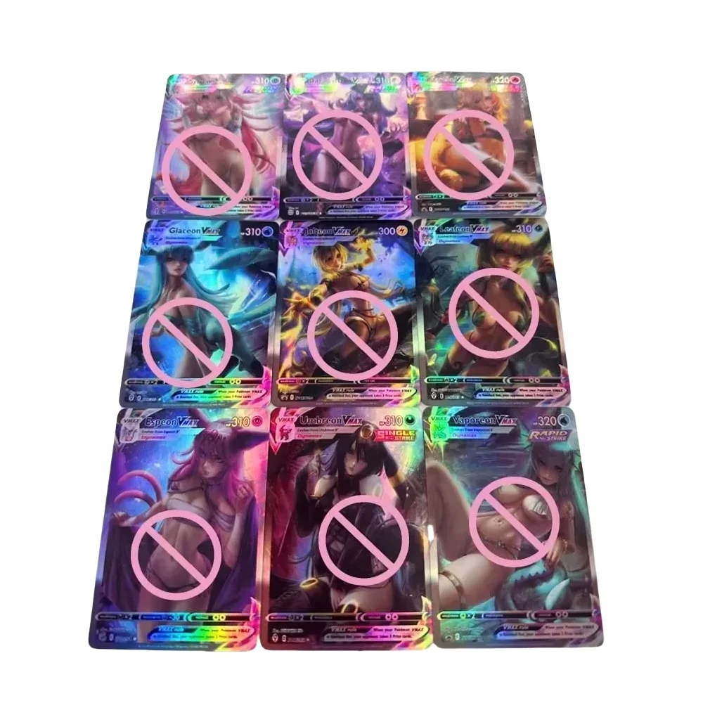 DIY PTCG Pokemon Umbreon Japanese Original Trainer Set 9pcs Color Flash Anime Peripheral Game Collection Card Holiday Gift