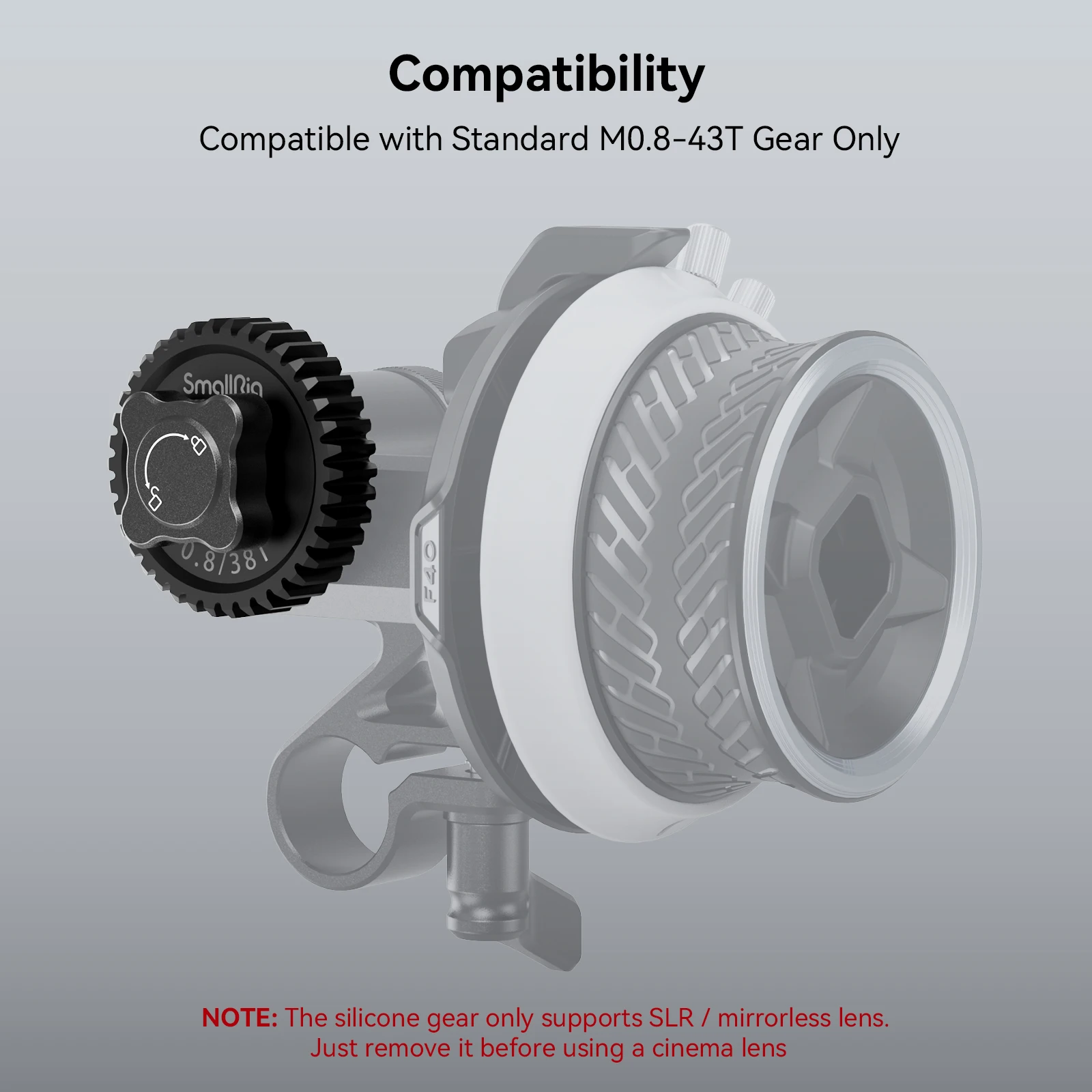 SmallRig Silicone Gear for Follow Focus Driven by Friction Independently for with Standard M0.8-43T Gear Only for DSLR Lens 3852