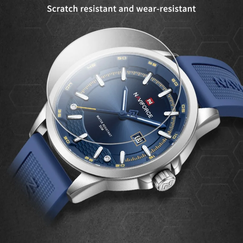 NAVIFORCE Man Luxury Wristwatch Waterproof Luminous Watch for Man Men Silicone Quartz High Quality Watches Relogio Masculino