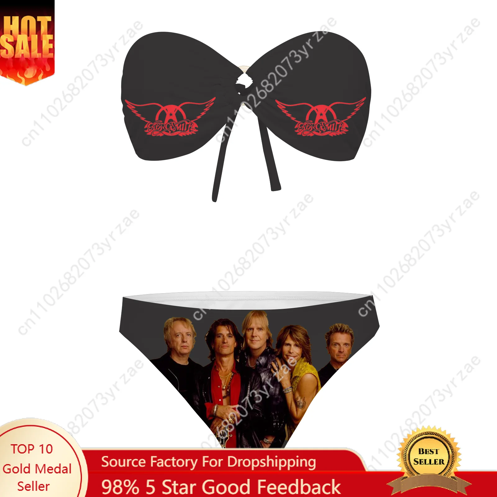 

Aerosmith Strapless Swimsuit Womens Bathing Suits Fashion Personalized Swimwear Pool Party Sexy Bikini Custom Made Beachwear