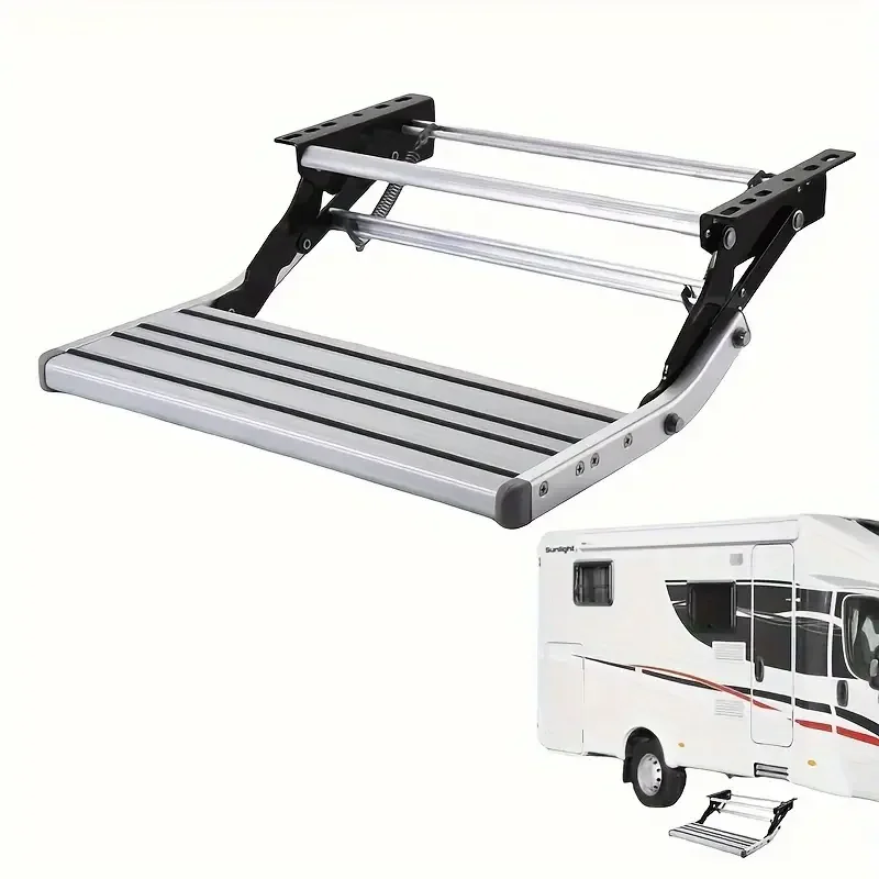 Hochbelastbare Aluminium-Wohnmobil-Trittstufe Elektrische Fußpedal-Mechanische Stufe Einziehbare Einstufige Einstiegsstufe