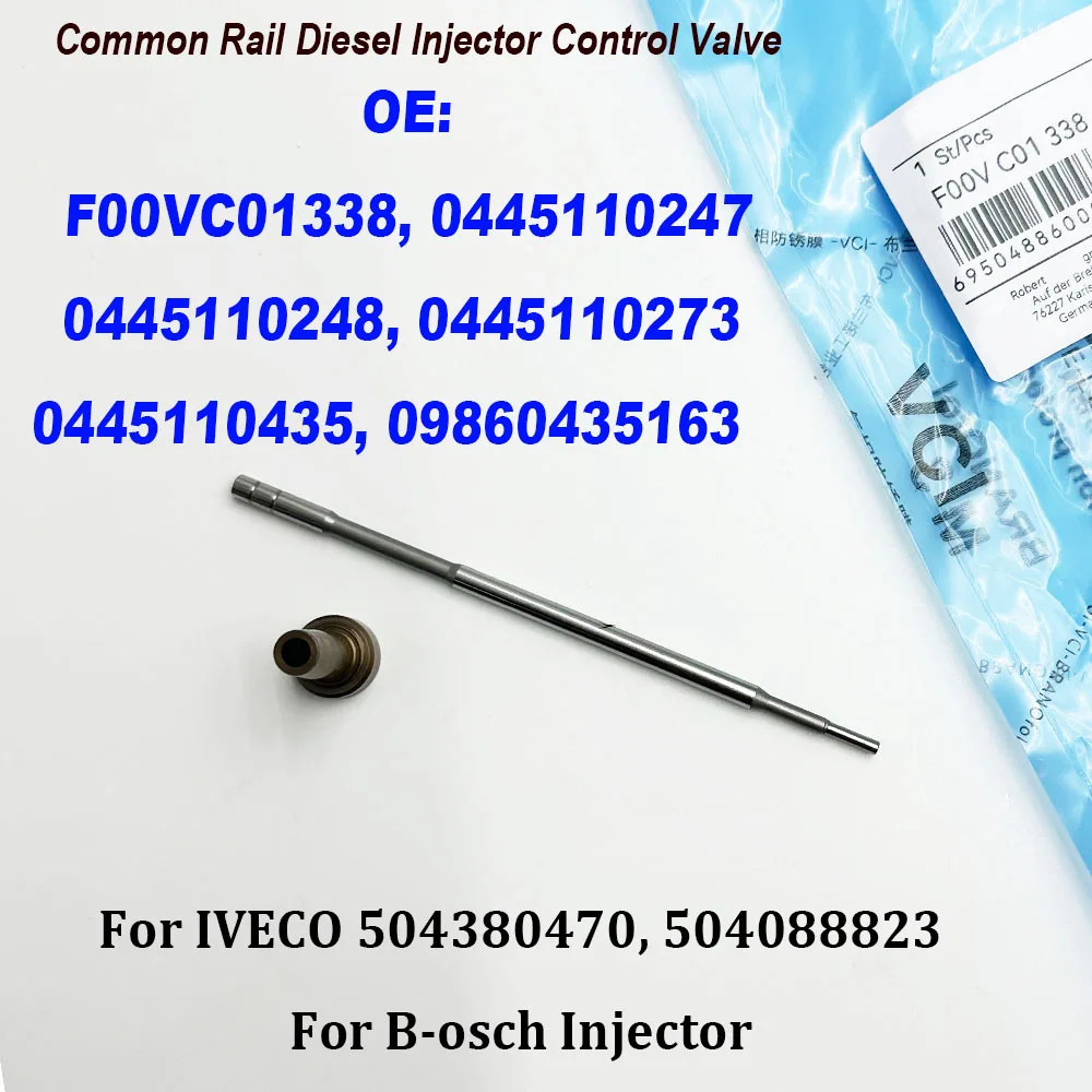 F00VC01338 0445110247 0445110435 Common Injector Control Valve 09860435163 0445110248 0445110273 For IVECO 504380470 504088823