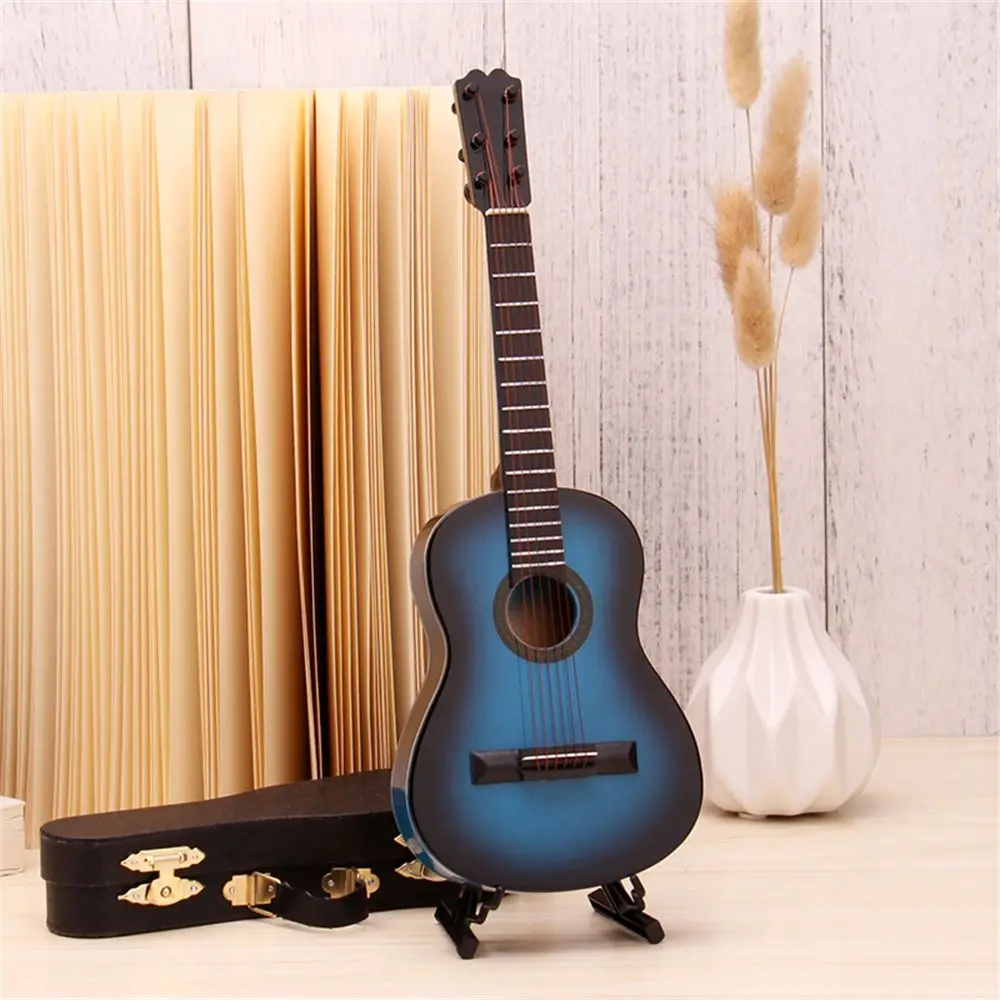 With Display Stand Instruments Ornament  Acoustic Guitar  Guitar Ornaments Guitar Scale Model Guitar Desk Decor