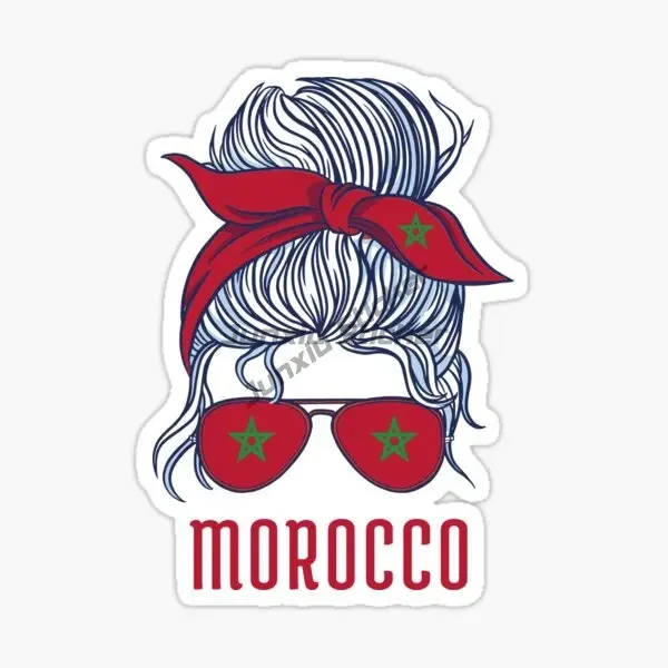 Morocco Flag Map Emblem PVC Car Sticker for Decorate Car Van Fridge Bicycle Wall Helmet Window Decal Accessories