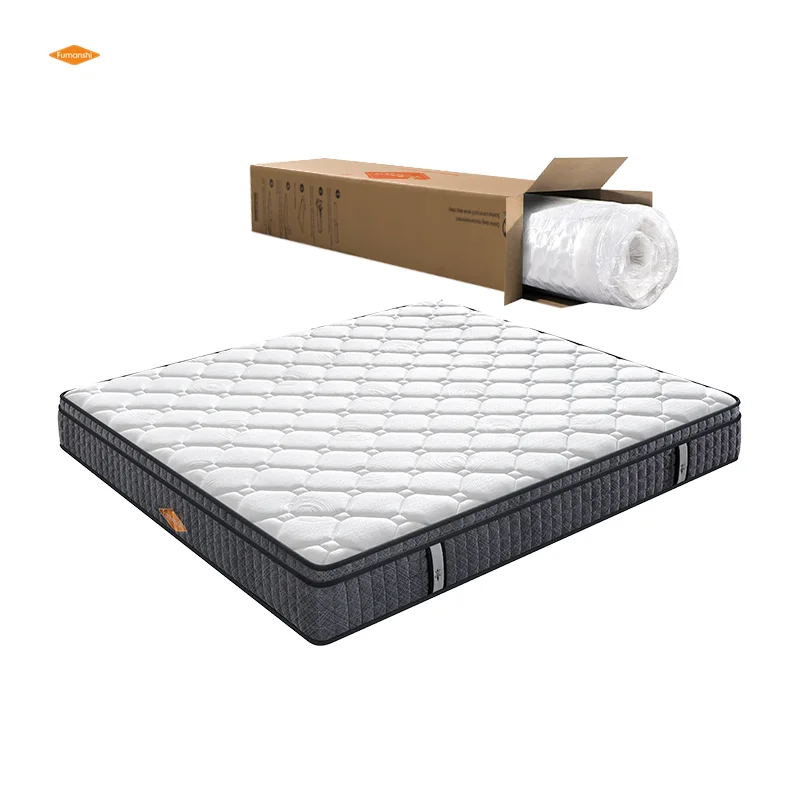 Good Quality Comfort King Size Compressed Hotel Memory Foam Lastic Spring Mattress Rolled in a Box