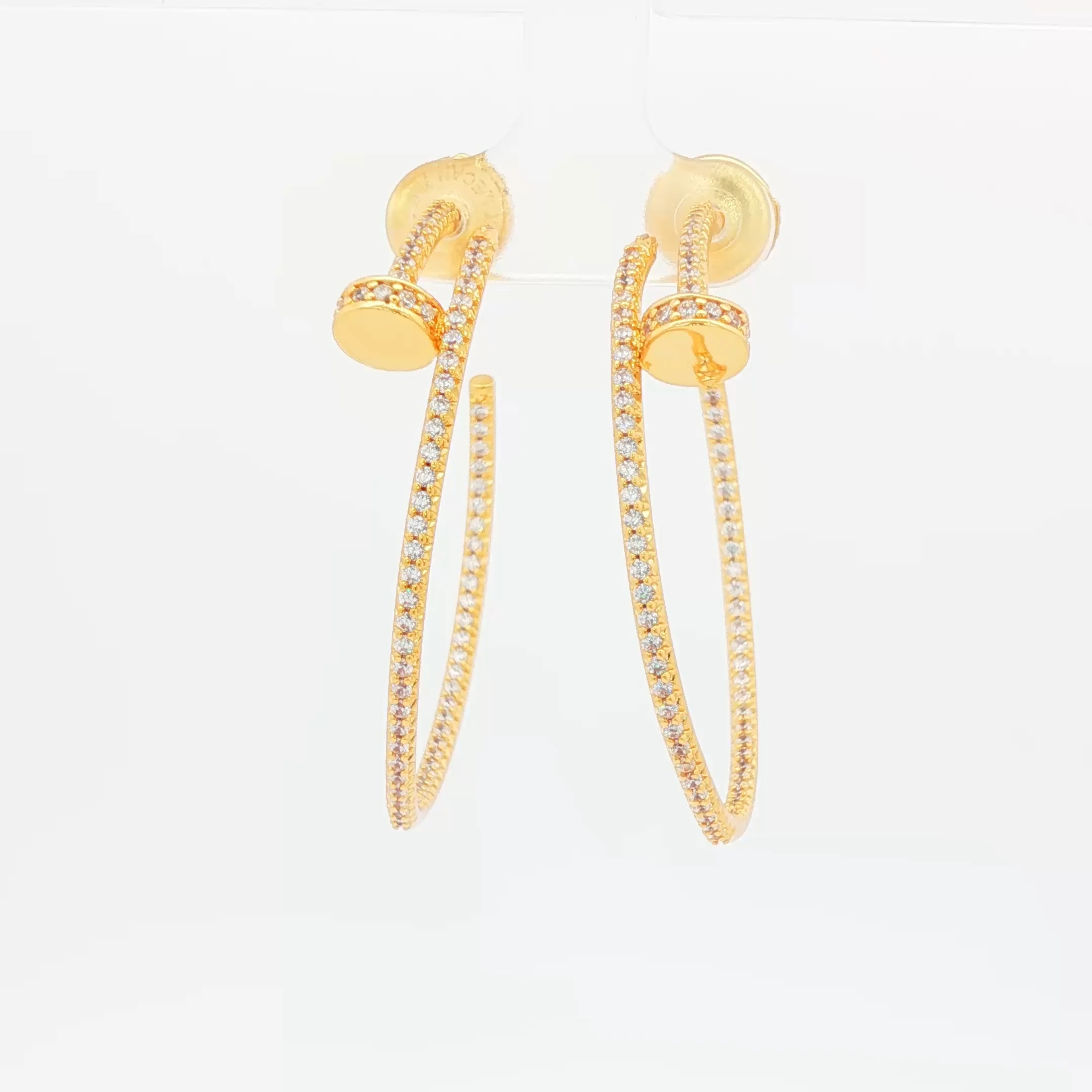 

French classic earrings, 925 silver full of natural zircon earrings, noble and elegant