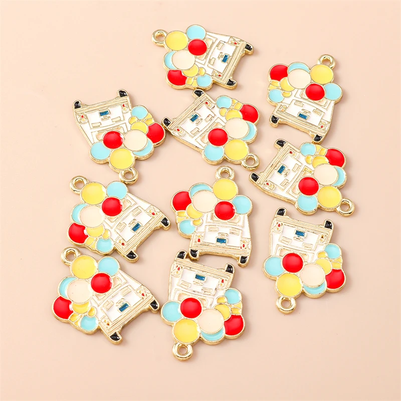 20 Stück 18 x 24 mm niedliche Emaille-Ballon-Auto-Charms-Anhänger für die Herstellung von Tropfen-Ohrringen, Halsketten, Armbändern, DIY-Handwerk, Schmuckzubehör – Detail 7