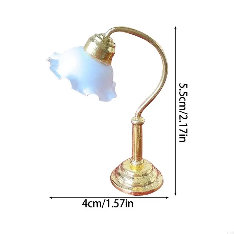 Camera da letto lampada da tavolo bianca mobili in miniatura casa bambola per bambole accessori illuminazione realistica 1:12