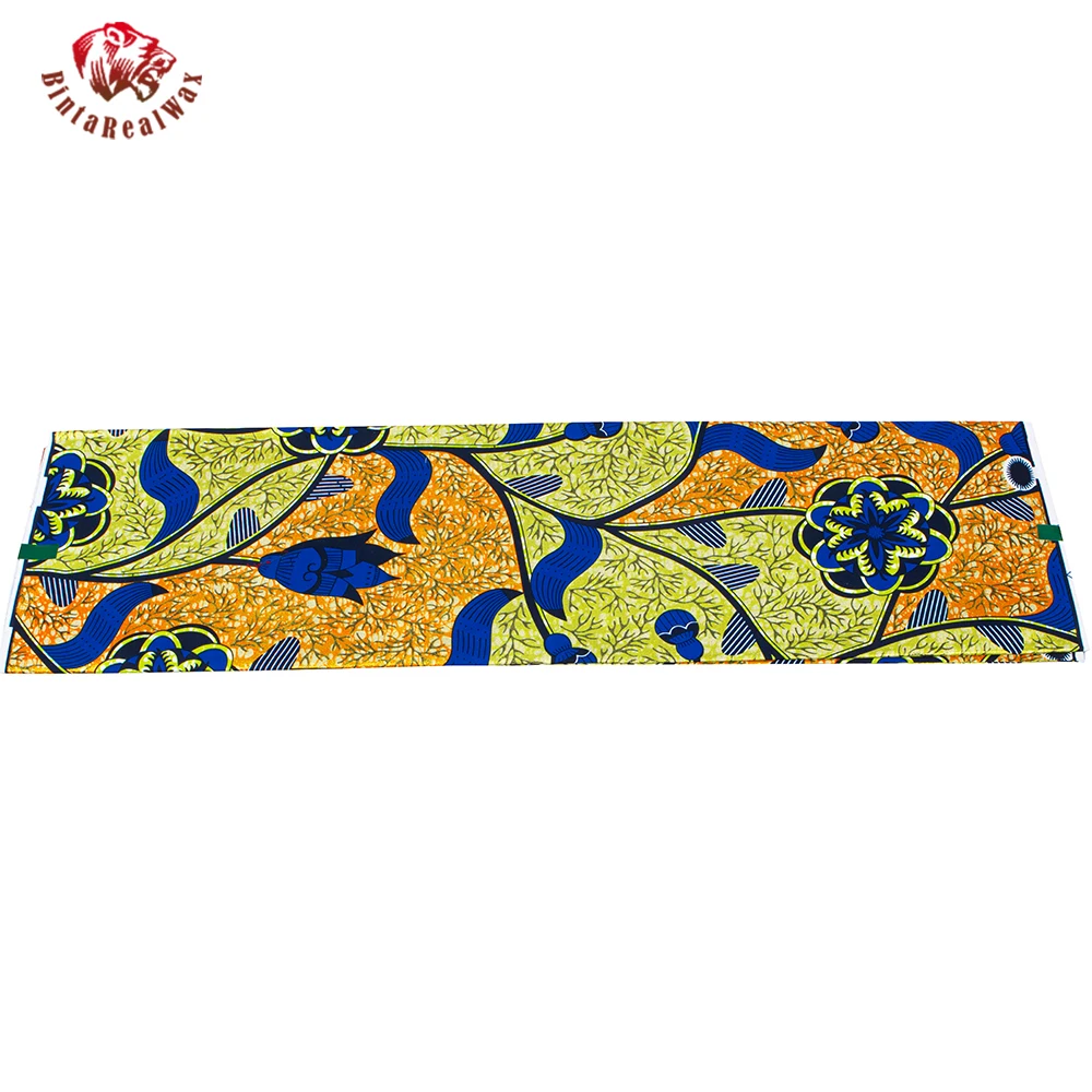 BintaRealWax 2023 African Golden Wax Fabric Cotton Stuff Batik Ankara Original High Quality New Material  SP533