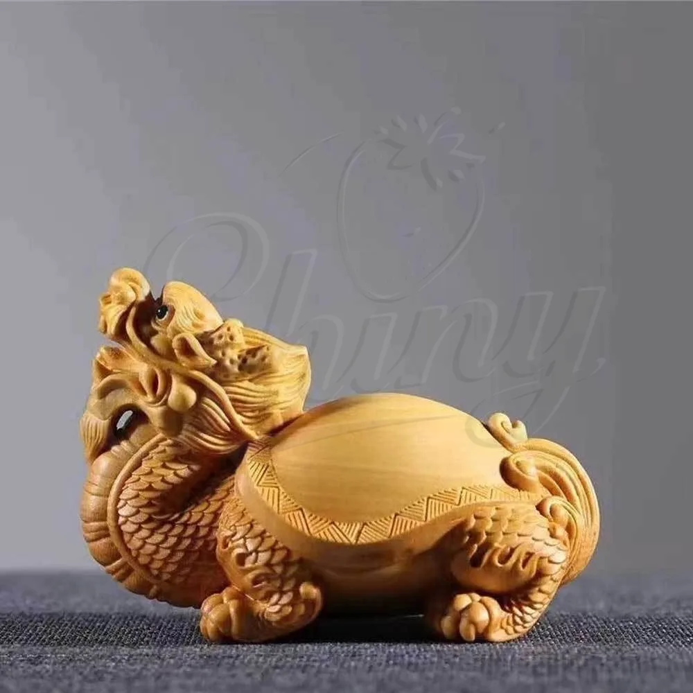 

Cliff Cypress Wood Fortune Dragon Tortoise Longevity Tortoise Solid Wood Carving Handle Piece Auspicious Beast Ornaments