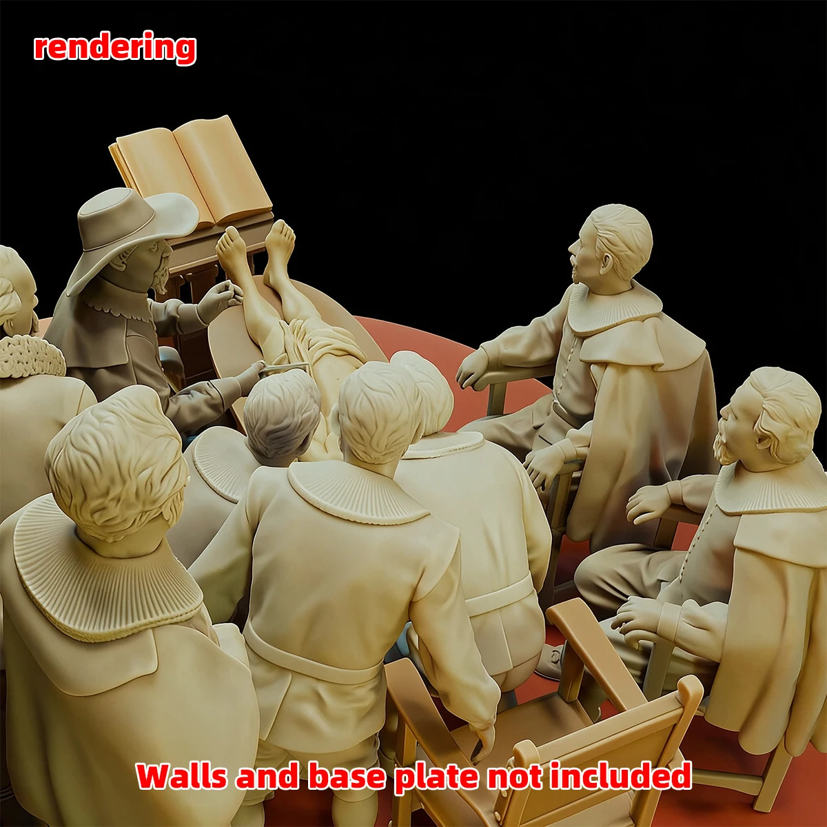 1/35 1/43 1/48 1/64 1/72 1/87 Modellbausatz 3D-Harz-Miniatur-Soldatenfiguren Diorama Unbemalt Niederländische Anatomie-Stunde DIY – Detail 13