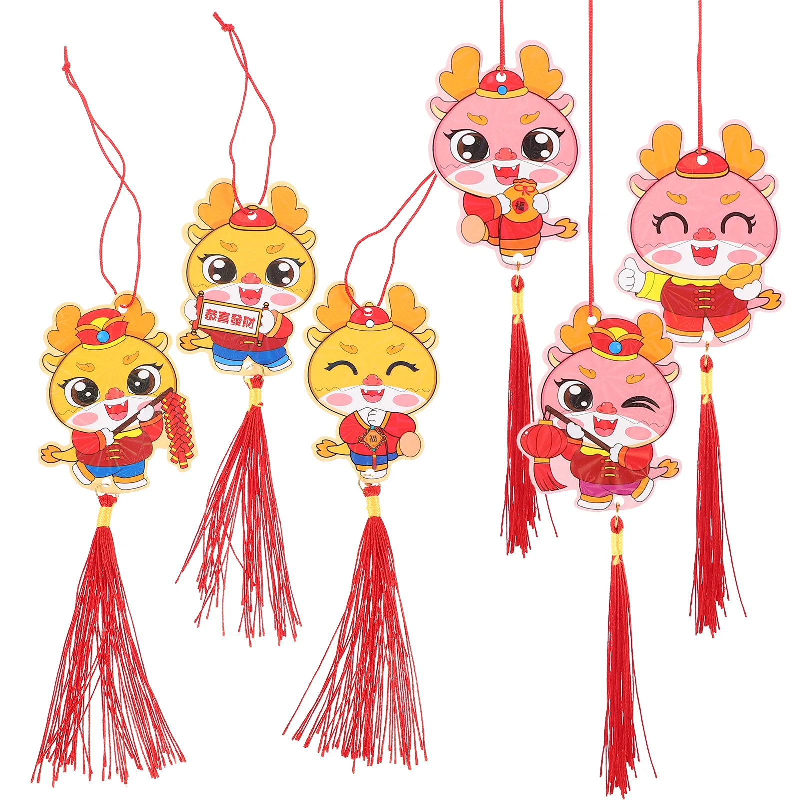 

6Pcs Traditional Chinese Hanging Ornaments Red Envelope Pendant for New Year Decor 2024 Festival Wall Door Tree Decoration Set